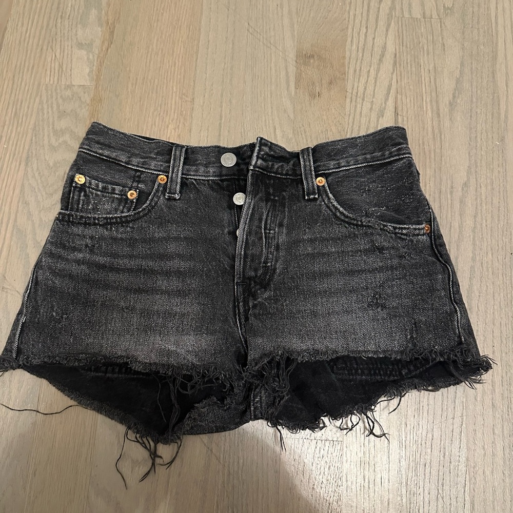 Levis black jean shorts